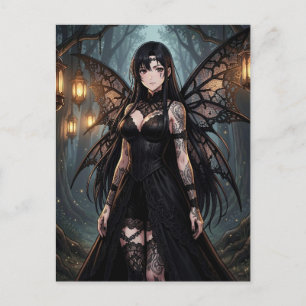 Gothic Anime Feen Mädchen   In Kontakt bleiben Postkarte