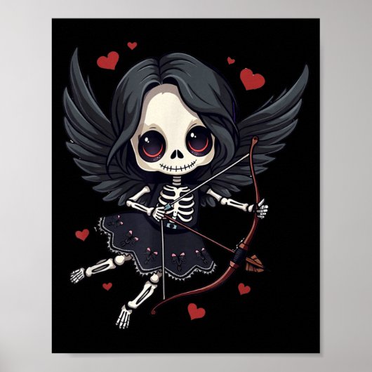 Gothic Anime Skeleton Cud – Dark Valentine Kawaii Poster (Vorne)