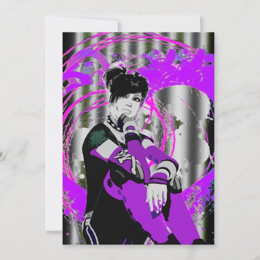 Gothic Anime Sweet 16 Einladung (Vorderseite)