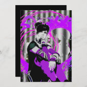 Gothic Anime Sweet 16 Einladung (Vorne/Hinten)