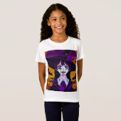 Gothic Anime Witch Halloween Art T-Shirt (Vorne ganz)