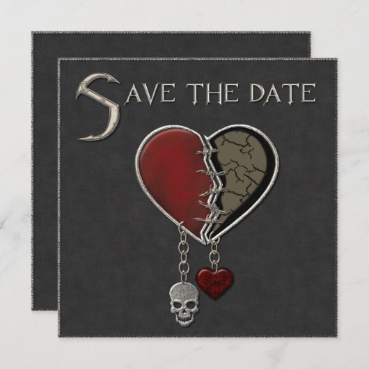 Gothic Ankündigung Datum freihalten - Einladung (Vorne/Hinten)