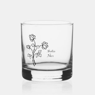 Gothic-Aquarell-Rosen schwarze Hochzeit Whiskyglas