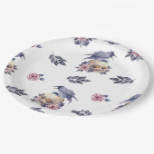 Gothic-Aquarellcoffin & Raven-Design Pappteller (Schrägansicht)