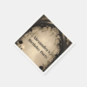 Gothic Arch Black Rose Birthday Serviette (Ecke)