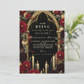 Gothic Arch Candlelight Halloween Einladung (Stehend Vorderseite)