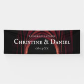 Gothic Arch Elegant Hochzeit Dunkelschwarz Rot Banner (Horizontal)