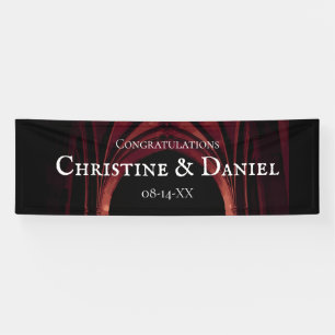Gothic Arch Elegant Hochzeit Dunkelschwarz Rot Banner