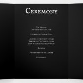 Gothic Arch Elegant Hochzeit Dunkelschwarz Rot Dreifach-gefaltete Programmkarte (Innenseite Mitte)