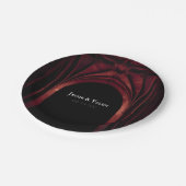Gothic Arch Elegant Hochzeit Dunkelschwarz Rot Pappteller (Schrägansicht)