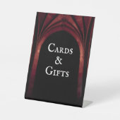 Gothic Arch Elegant Hochzeit Dunkelschwarz Rot Sockelschild (Vorderseite)