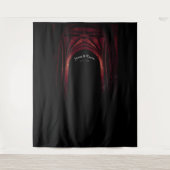 Gothic Arch Elegant Hochzeit Dunkelschwarz Rot Wandteppich (Vorderseite)