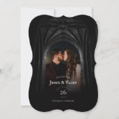 Gothic Arch Elegant Wedding Dark Save the Date Einladung (Vorderseite)