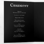 Gothic Arch Elegante Hochzeit Dunkelschwarz & Weiß Dreifach-gefaltete Programmkarte (Innen Erste Seite)