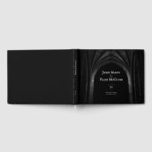 Gothic Arch Elegante Hochzeit Dunkelschwarz & Weiß Gästebuch (Voll)