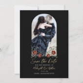 Gothic Arch Foto Black Wedding Save the Date (Vorderseite)