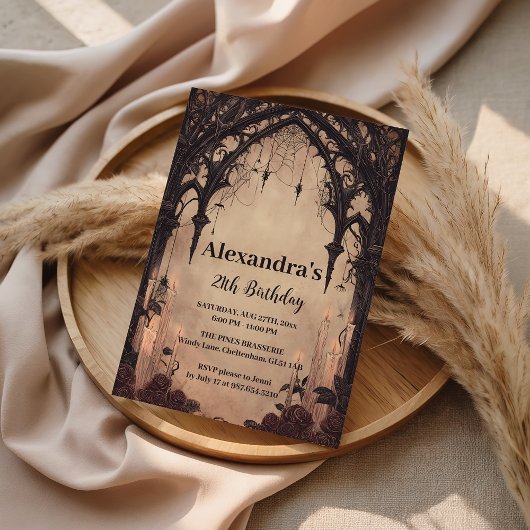 Gothic Arch Midnight Birthday Einladung