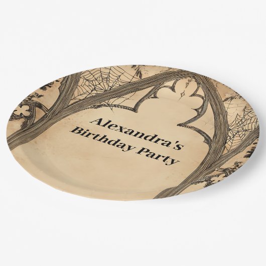 Gothic Arch Midnight Birthday Pappteller (Schrägansicht)