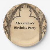 Gothic Arch Midnight Birthday Pappteller (Vorderseite)