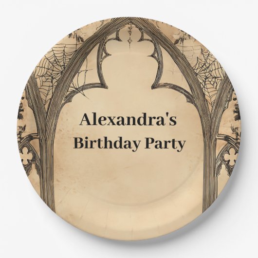 Gothic Arch Midnight Birthday Pappteller (Vorderseite)
