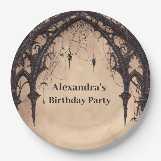 Gothic Arch Midnight Birthday Pappteller (Vorderseite)
