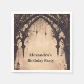 Gothic Arch Midnight Birthday Serviette (Vorderseite)