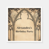 Gothic Arch Midnight Birthday Serviette (Vorderseite)