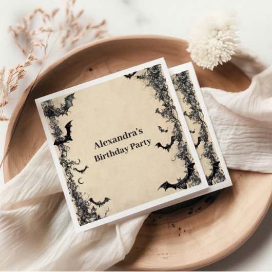 Gothic Arch Midnight Birthday Serviette