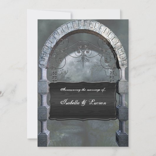 Gothic Arch Plaque Vampire Goth Wedding Einladung (Vorderseite)