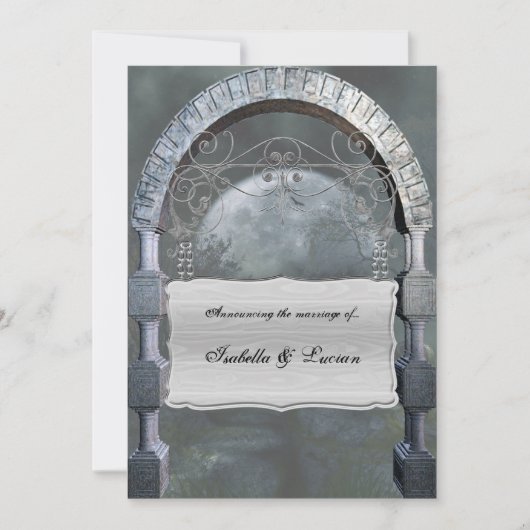 Gothic Arch Plaque Vampire Goth Wedding Einladung (Vorderseite)