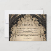 Gothic Arch Schwarze Rose Geburtstagsfeier Dankeskarte (Vorderseite)