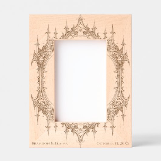 Gothic Arch Wedding Anniversary Paare Geätzte Rahmen (Vorderseite)