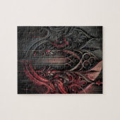Gothic Arched Art Puzzle - Intriccient Black and R (Horizontal)