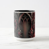 Gothic Arched Design Coffee Tasse - Black and Red  (Mittel)