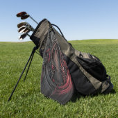 Gothic Arched Design Golf Handtuch - Rot und Schwa (Gras)