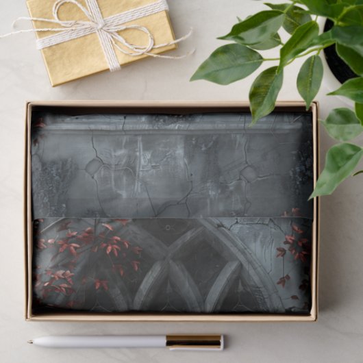 Gothic Arched Window trailing ivy Decoupage Seidenpapier (Geschenk)