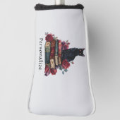 Gothic Art Black Cat Antique Bücher Crimson Rose Golf Headcover (Rotieren 90)