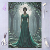 Gothic Art Deco Goddess in Forest Seidenpapier (Basteln)