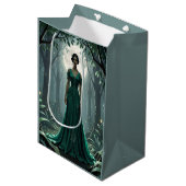 Gothic Art Deco Goddess of the Forest Mittlere Geschenktüte (Vorderseite Schrägansicht)