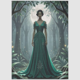 Gothic Art Deco Göttin im Wald Seidenpapier
