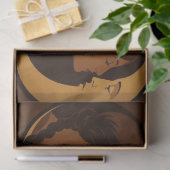 Gothic Art Deco Mädchen und Mondsichel Decoupage Seidenpapier (Geschenk)