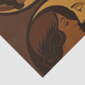 Gothic Art Deco Mädchen und Mondsichel Decoupage Seidenpapier (Ausschnitt)