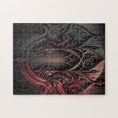 Gothic Art Puzzle - Intricate Red und Black Design (Horizontal)