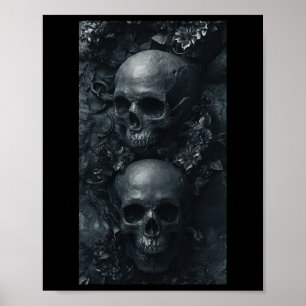 Gothic Ästhetik Grunge Totenkopf Kunst Botanisch K Poster