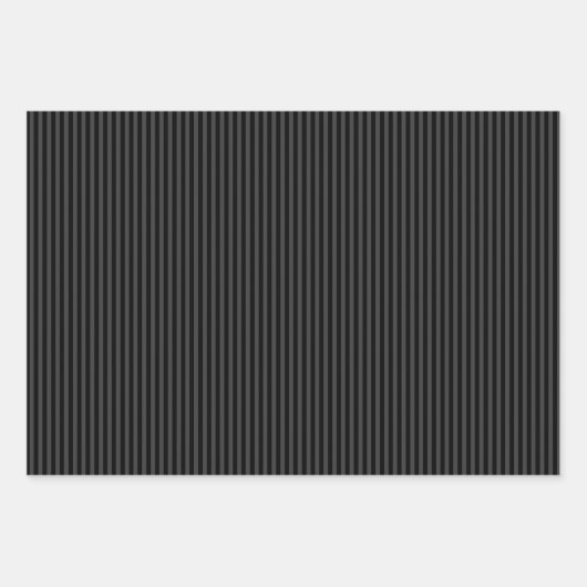 Gothic Ästhetik Matte Schwarz & Grau Streifen Geschenkpapier Set (Vorderseite 3)