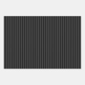 Gothic Ästhetik Matte Schwarz & Grau Streifen Geschenkpapier Set (Vorderseite)