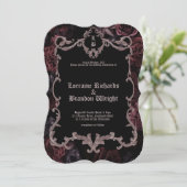 Gothic Aurelian Nightfall Wedding Invitation Einladung (Stehend Vorderseite)