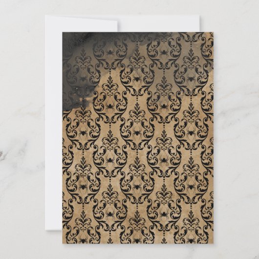 Gothic Autumn Gold Spider Web Wedding Einladung (Rückseite)