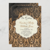 Gothic Autumn Gold Spider Web Wedding Einladung (Vorne/Hinten)