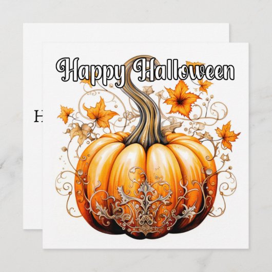 Gothic Autumn Harvest Halloween Pumpkin Karte (Vorne/Hinten)